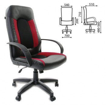 Кресло офисное BRABIX Strike EX-525 (черно-красный) в Новотырышкино - novotyryshkino.mebel54.com | фото