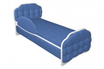 Кровать 160 Атлет 29 Синий (мягкий бортик) в Новотырышкино - novotyryshkino.mebel54.com | фото