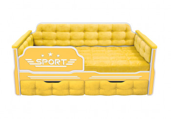 Кровать 180 серии Спорт 2 ящика 74 Жёлтый (мягкие боковые накладки) в Новотырышкино - novotyryshkino.mebel54.com | фото