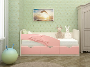 Кровать детская 1,8м Дельфин (Розовый металлик) в Новотырышкино - novotyryshkino.mebel54.com | фото