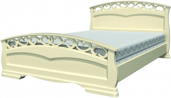 Кровать Грация-1 из массива сосны 1600*2000 Слоновая кость в Новотырышкино - novotyryshkino.mebel54.com | фото