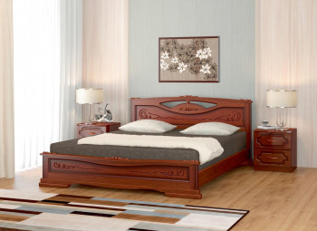 Кровать Карина-7 из массива сосны 1400*2000 Орех в Новотырышкино - novotyryshkino.mebel54.com | фото