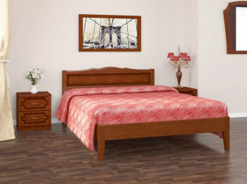 Кровать Карина-7 из массива сосны 1600*2000 Орех в Новотырышкино - novotyryshkino.mebel54.com | фото
