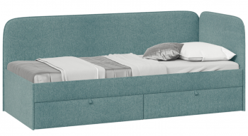 Кровать «Молли» с мягкой обивкой (900) тип 1 (Микровелюр Scandi Indigo 11) в Новотырышкино - novotyryshkino.mebel54.com | фото