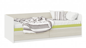 Кровать «Сканди» с 2 ящиками Дуб Гарден/Белый/Зеленый в Новотырышкино - novotyryshkino.mebel54.com | фото