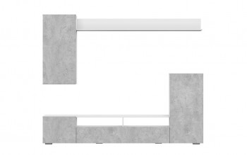 Мебель для гостиной МГС 4 (Белый/Цемент светлый) в Новотырышкино - novotyryshkino.mebel54.com | фото