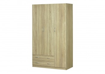 Шкаф для платья и белья 3-х дверный без зеркала Дуб Сонома в Новотырышкино - novotyryshkino.mebel54.com | фото